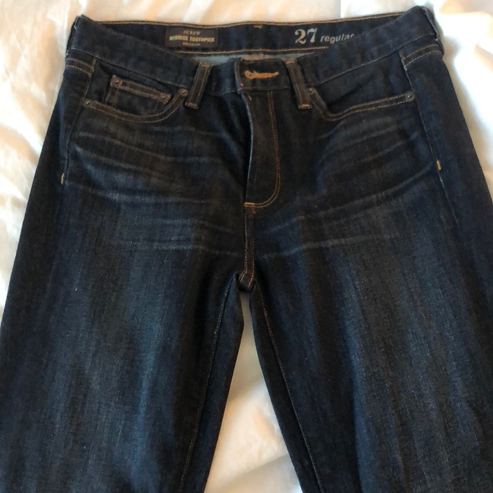 Jcrew midrise toothpick jeans